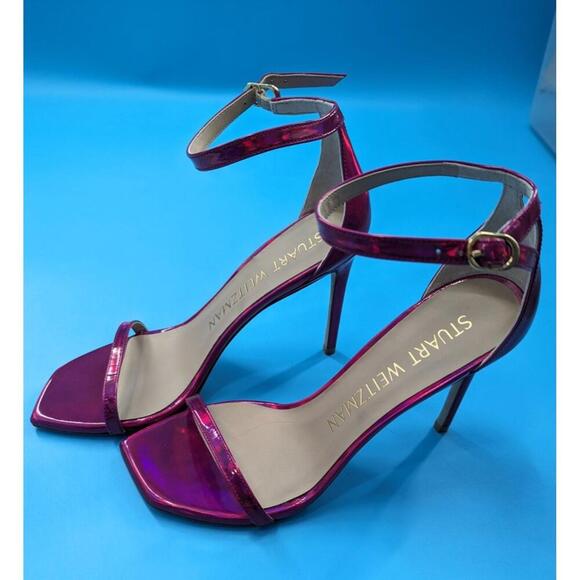 Stuart Weitzman Women's Nudistcurve 100mm Sandals Hot Pink NWOB Size 9.5 - Picture 4 of 9